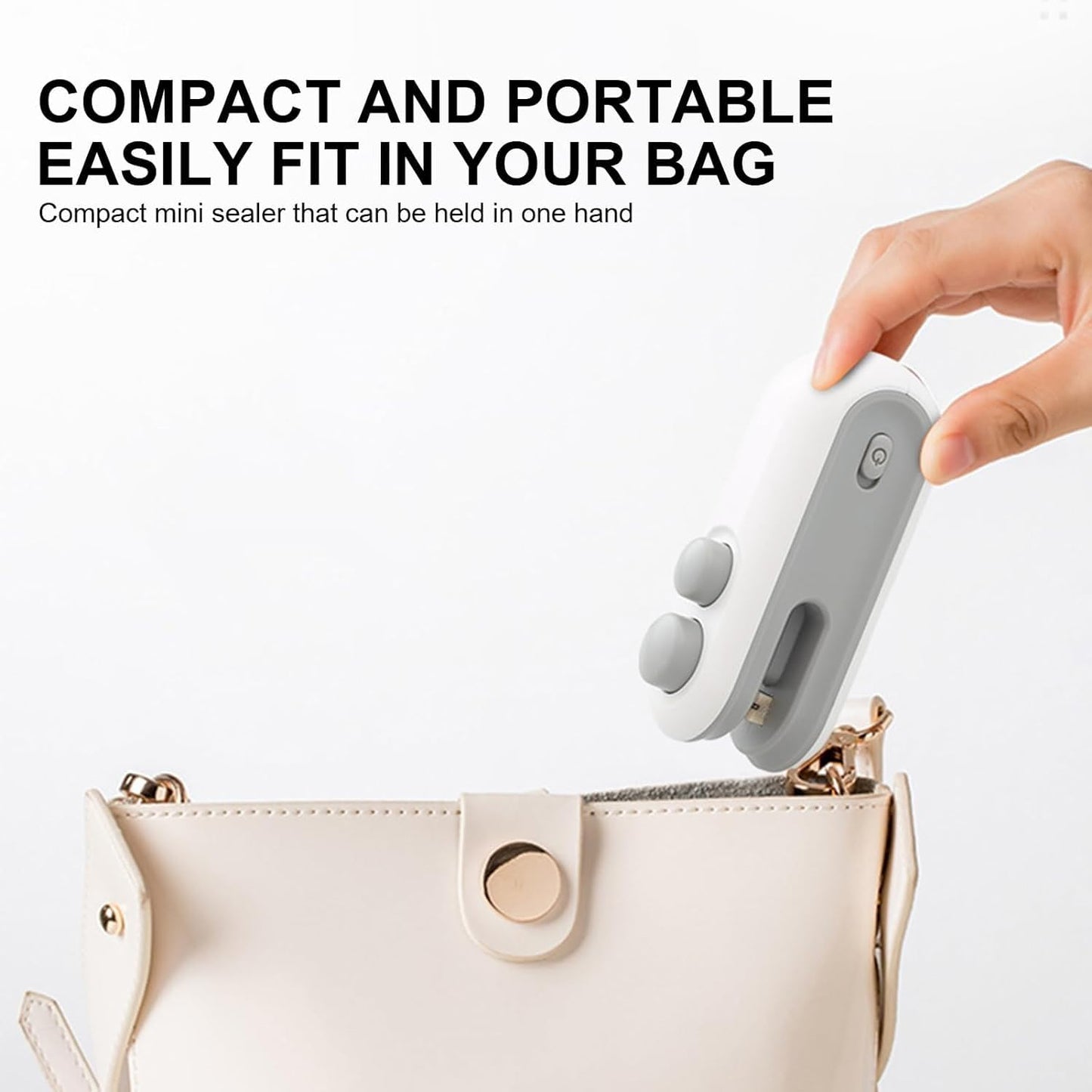 Mini Bag Sealer 2-in-1 Heat Sealer & Cutter USB Rechargeable for Food Storage Bags