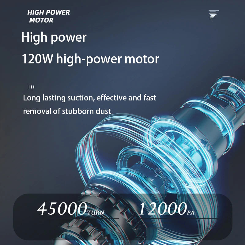 High power motor with technical specifications on a dark background